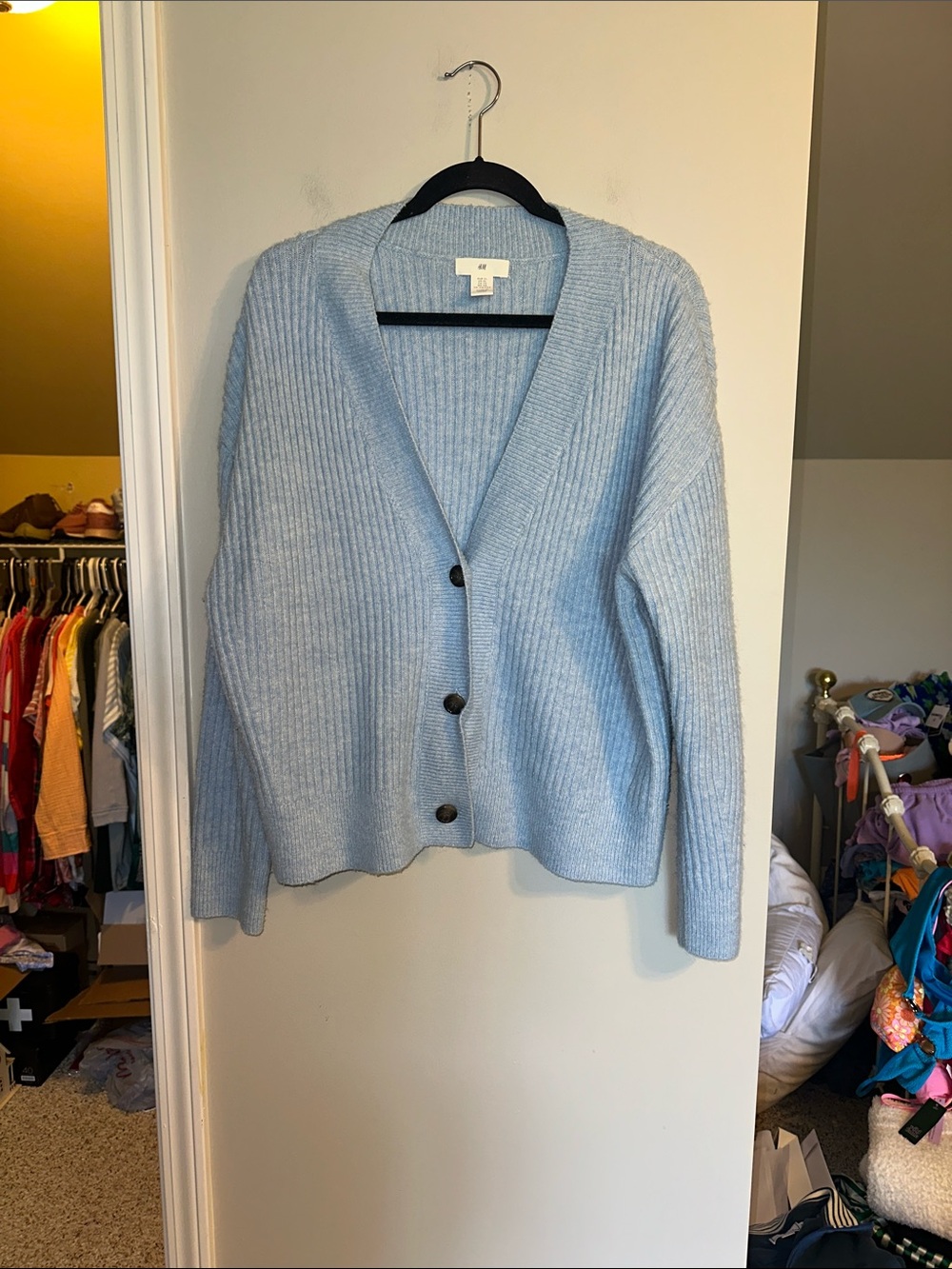 H&M XL blue cardigan